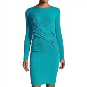 MICHAEL MICHAEL KORS BLUE LONG SLEEVE MINI DRESS